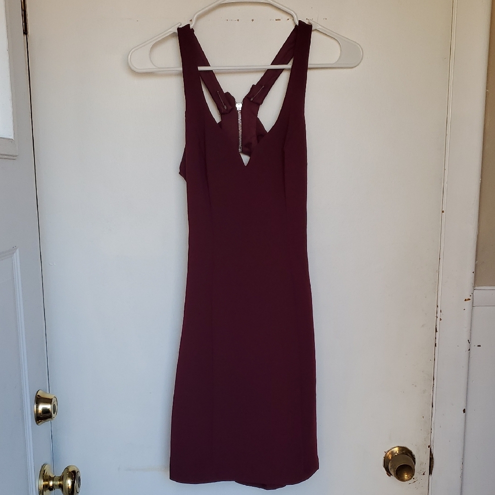 B Darlin Deep Burgundy Backless Dress